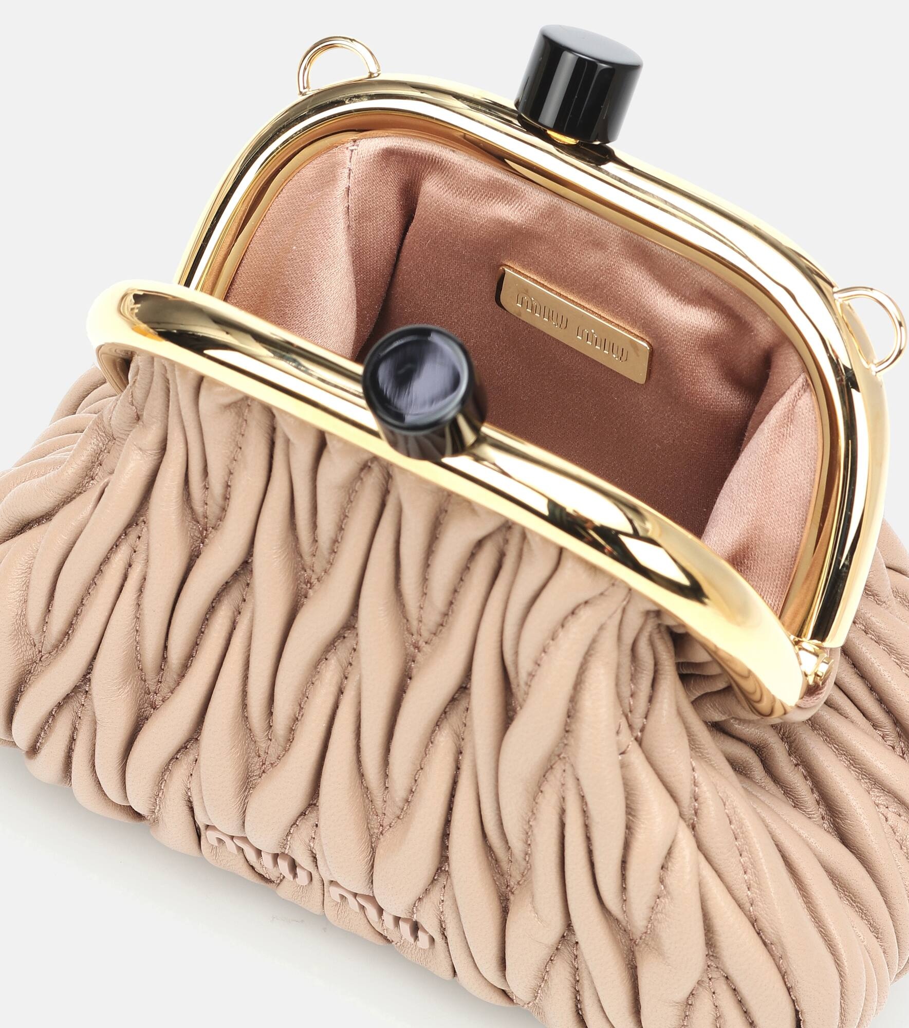 Miu Belle Mini matelassé leather clutch - 3
