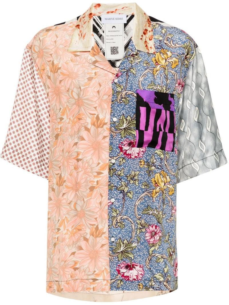 mix-print silk shirt 1