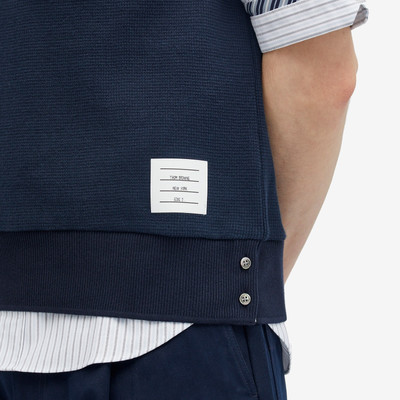 Thom Browne Thom Browne Stripe Trim Textured V-Neck Knit Vest outlook