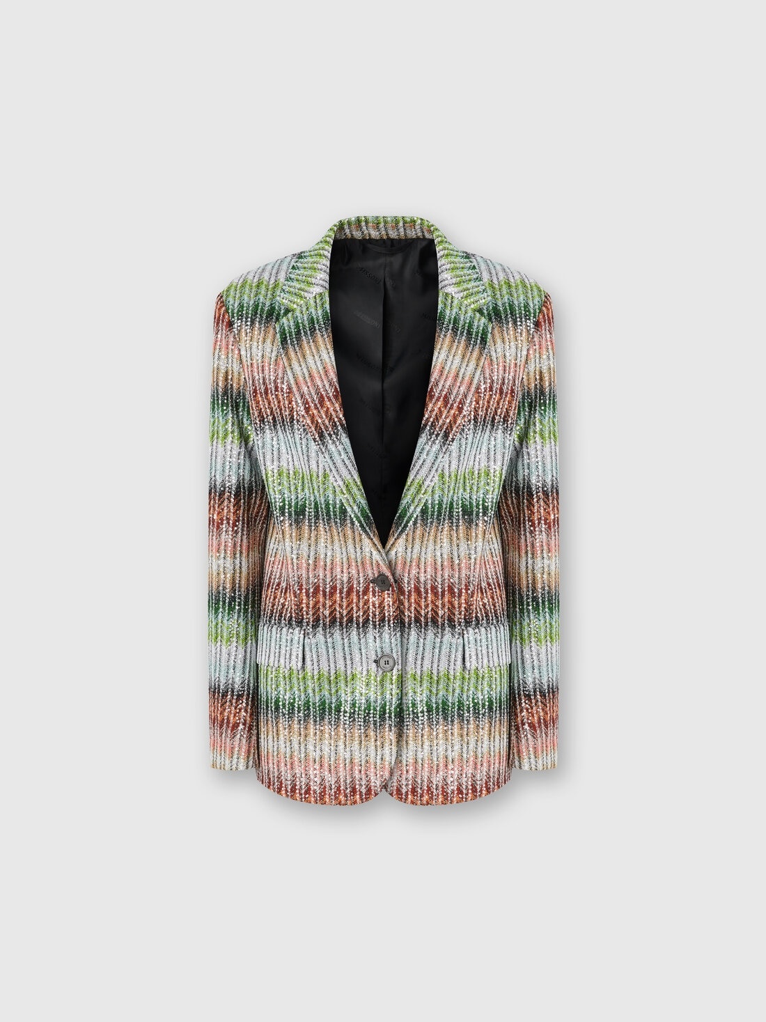 Dégradé zig zag knit blazer with sequins - 1