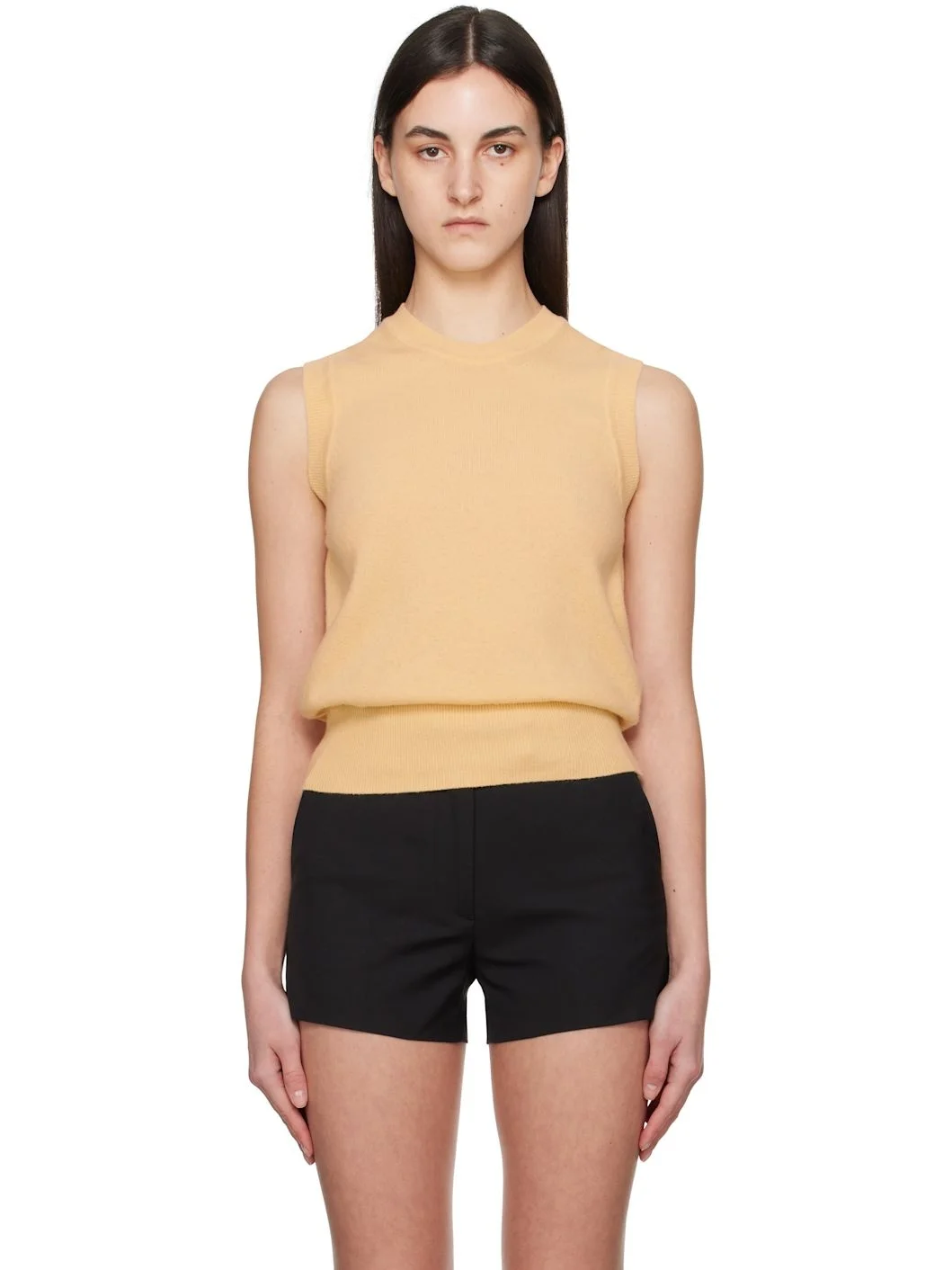 Yellow Emitt U-Neck Wool Vest - 1