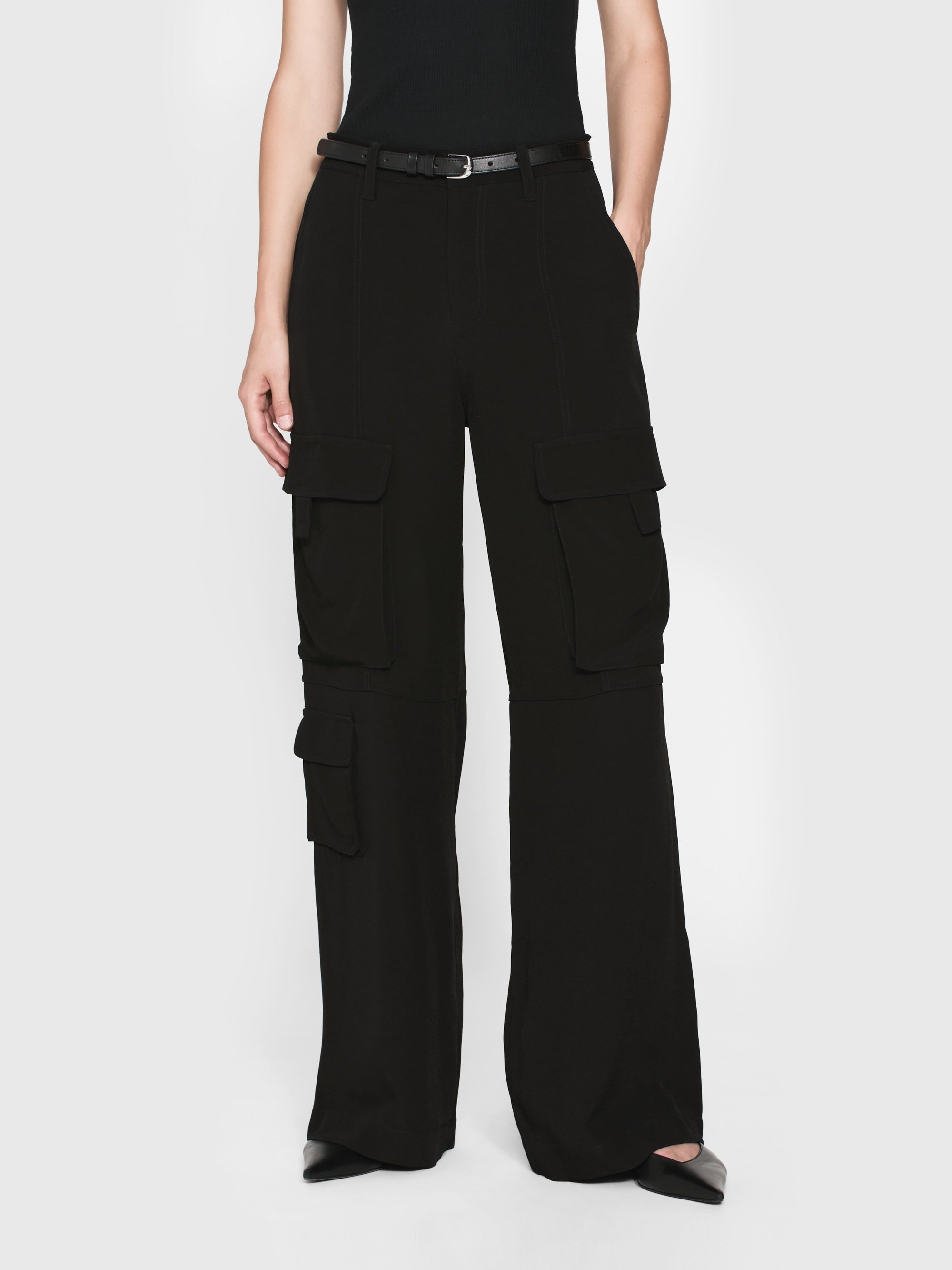High Rise Utility Cargo in Black - 3