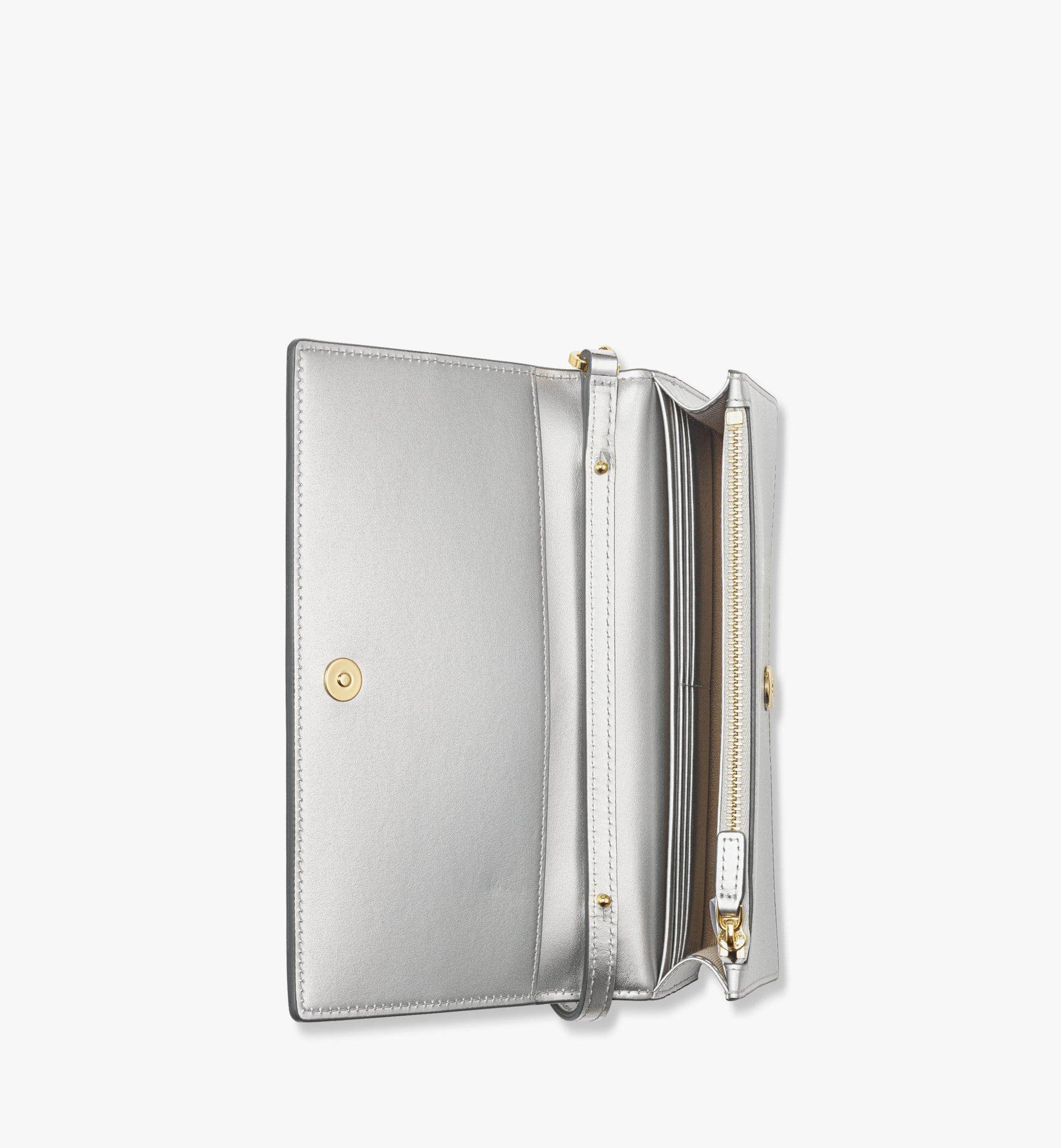 Diamond Chain Wallet in Metallic Mirror Leather - 3