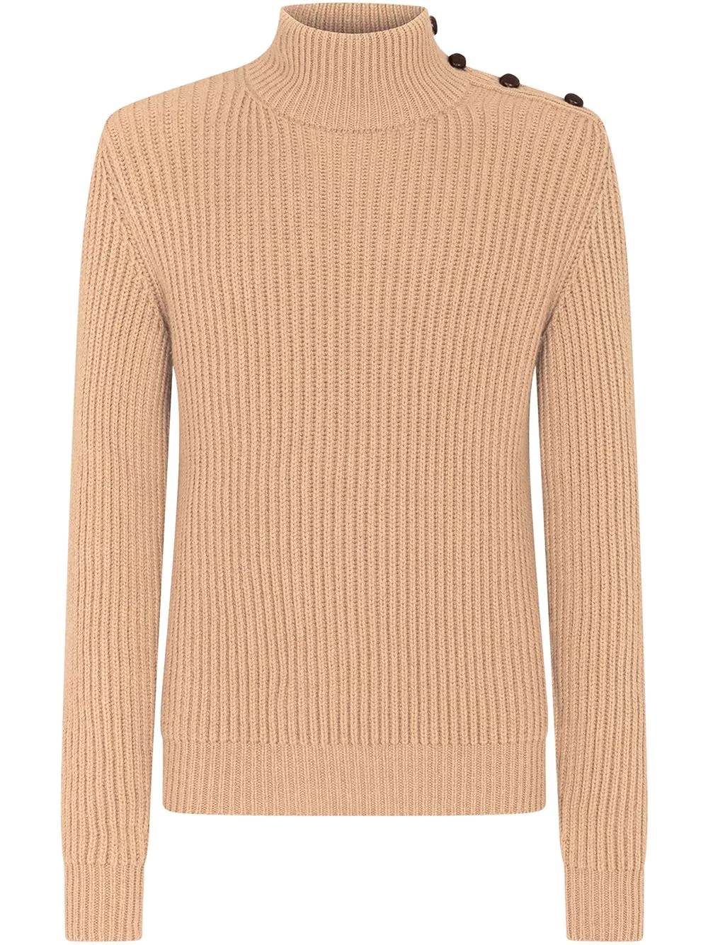 button-embellished rollneck jumper - 1