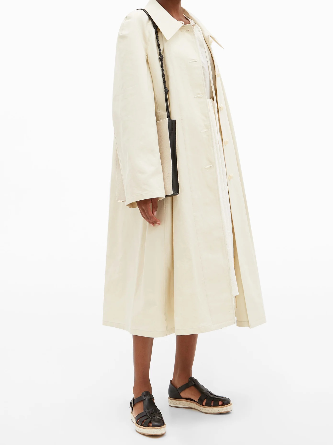 Belted cotton-blend canvas coat - 2