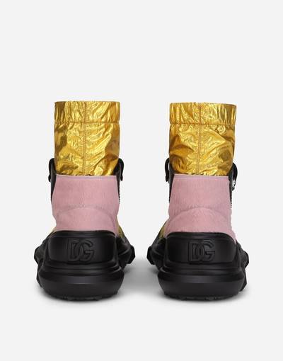 Dolce & Gabbana Pony hair and rubberized calfskin ankle boots with laminated fabric sock outlook