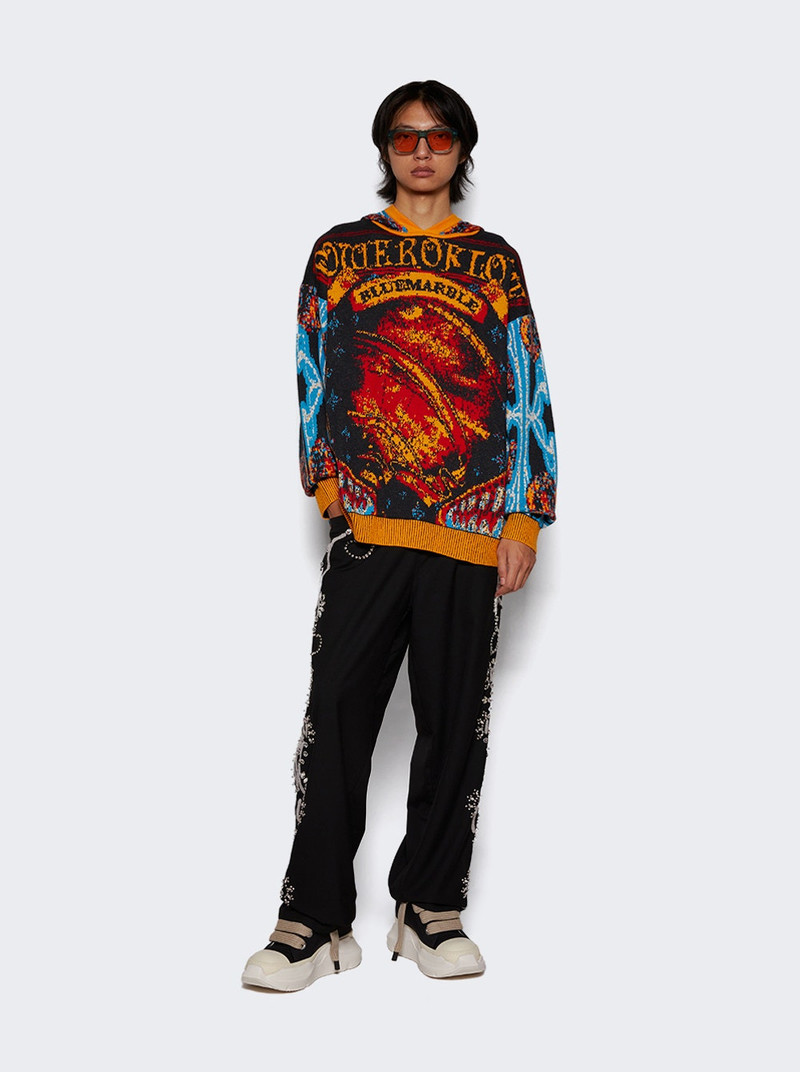 BLUEMARBLE Jacquard Knitted Hoodie Red outlook