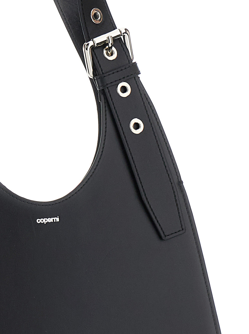 Coperni Women 'Belt Heart' Black Handbag With Heart Shaped Design And Adjustable Belted Handle In Le - 5