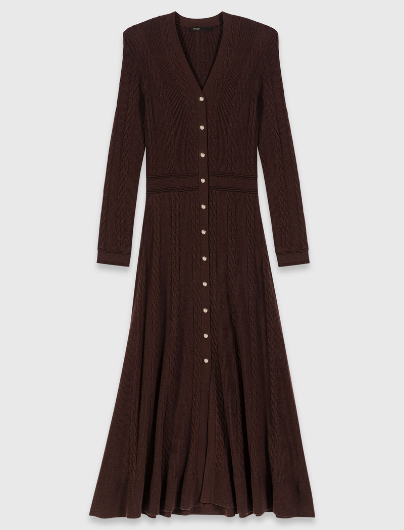 Knit midi dress with buttons 1
