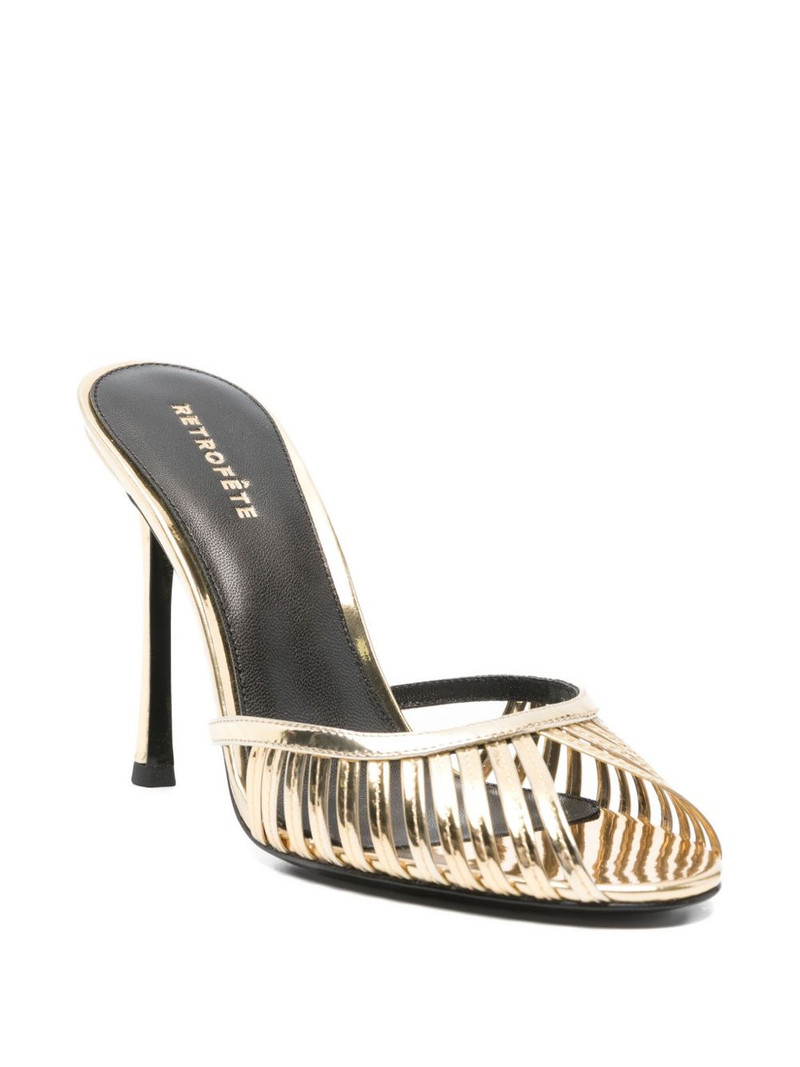 RETROFÊTE 105mm Allistair metallic-effect mules outlook