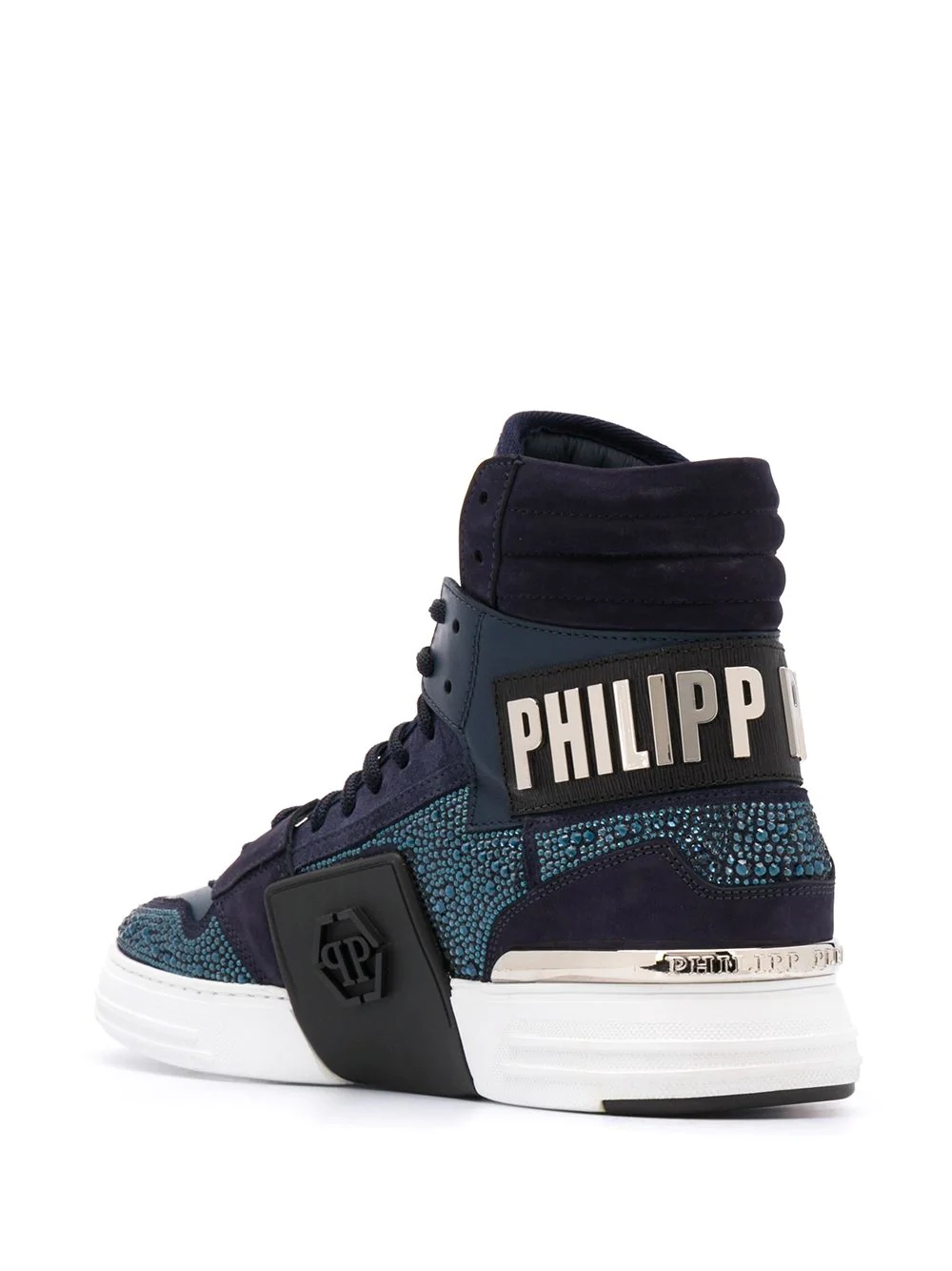 crystal-embellished high-top sneakers - 3