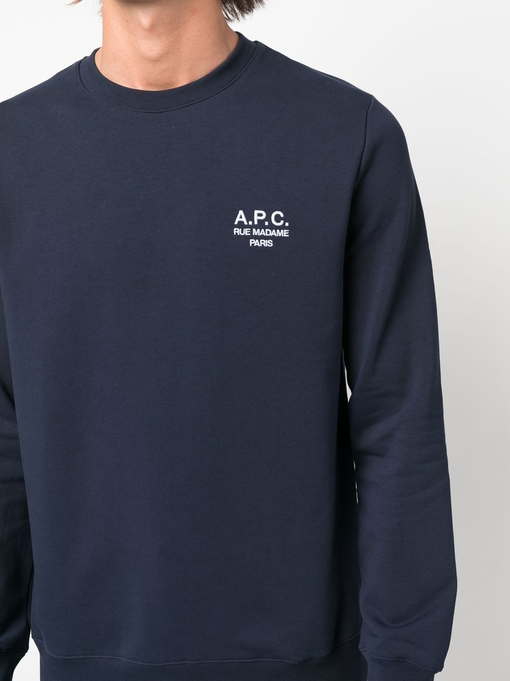 logo-print crew neck sweatshirt - 5