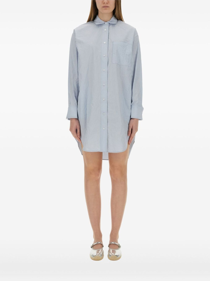 pinstripe button-up shirt dress 1
