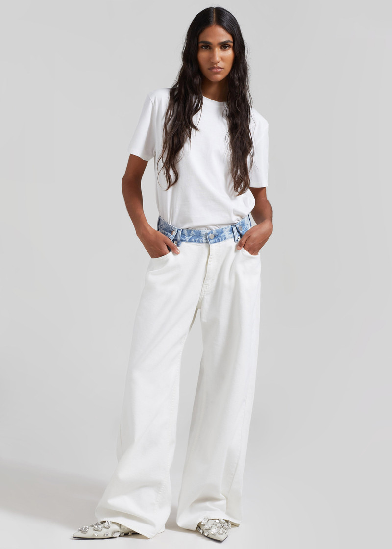 Hayla Contrast Denim Pants - Off White/Blue 10
