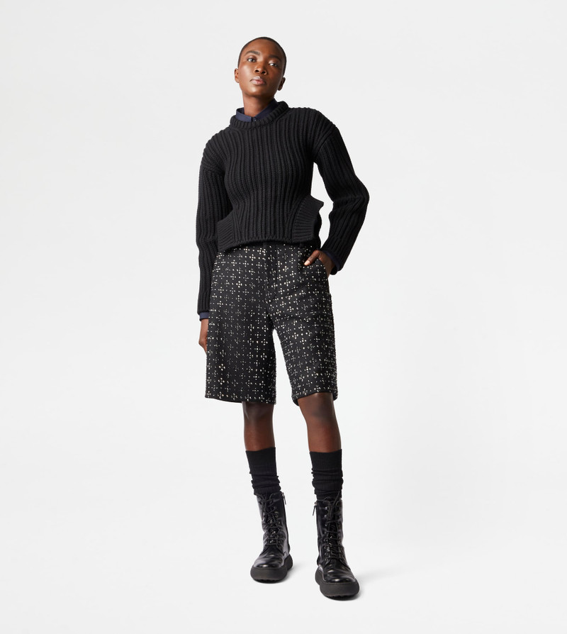 Tod's CASHMERE BLEND ROUND NECK JUMPER - BLACK outlook