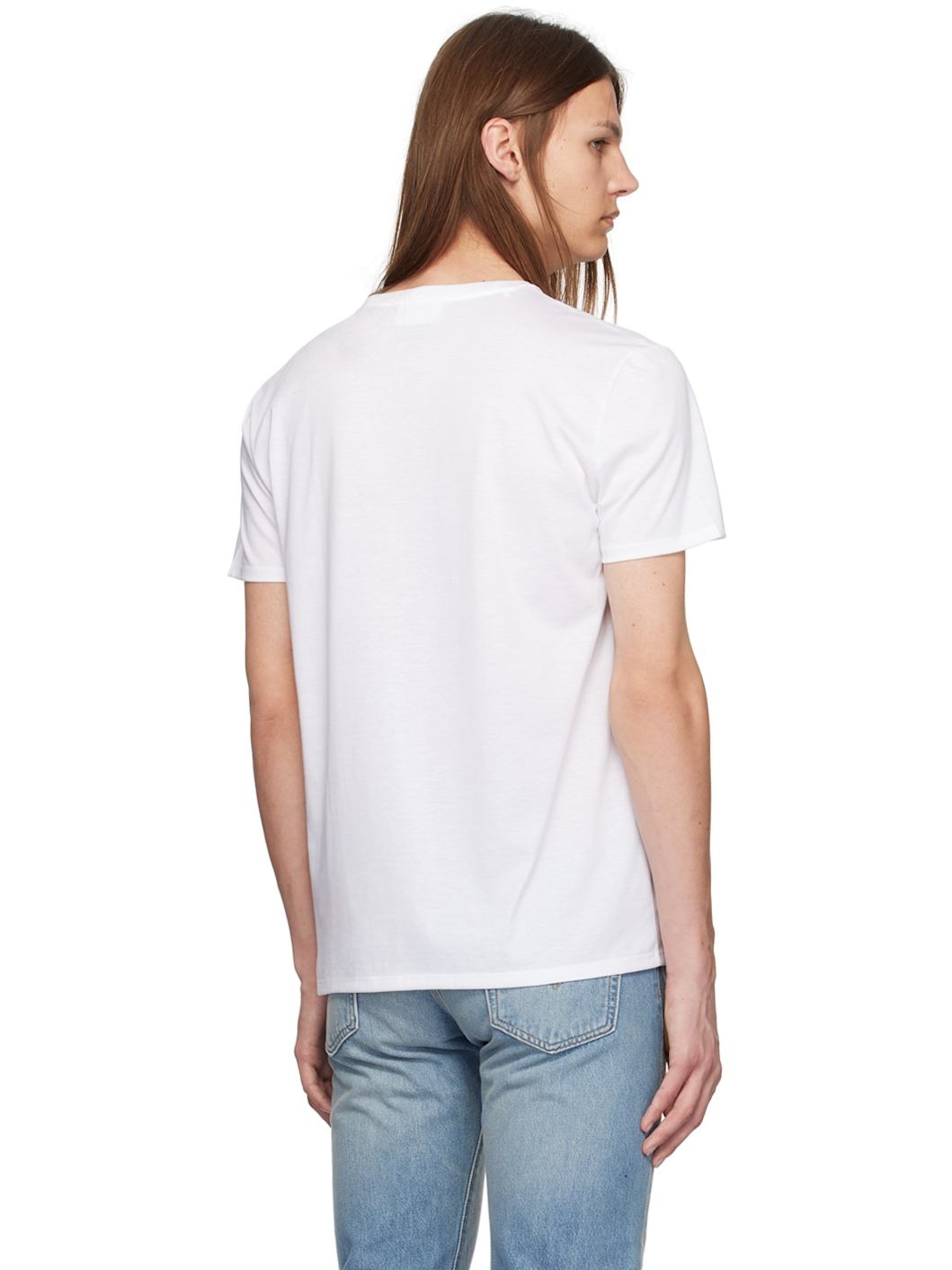 White V-Neck T-Shirt - 3
