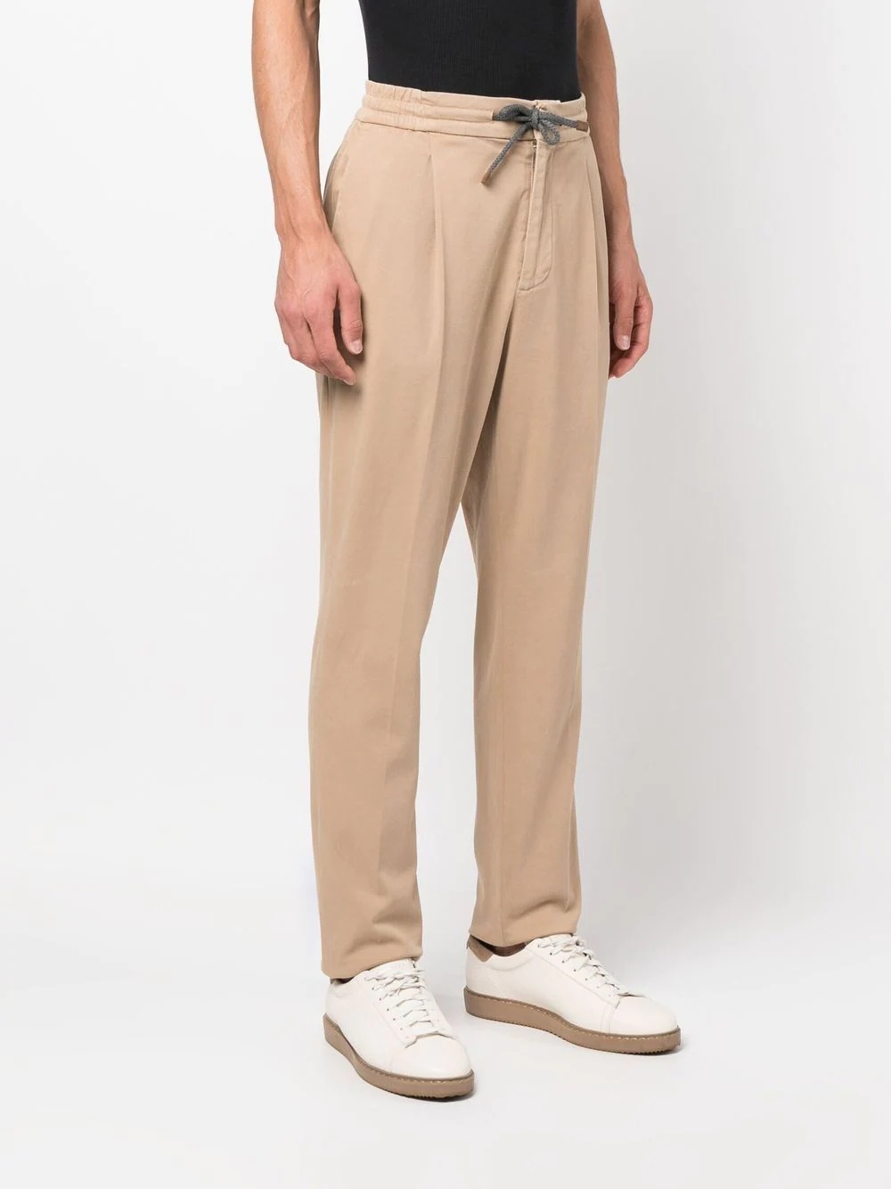 elasticated-waist straight-leg trousers - 3