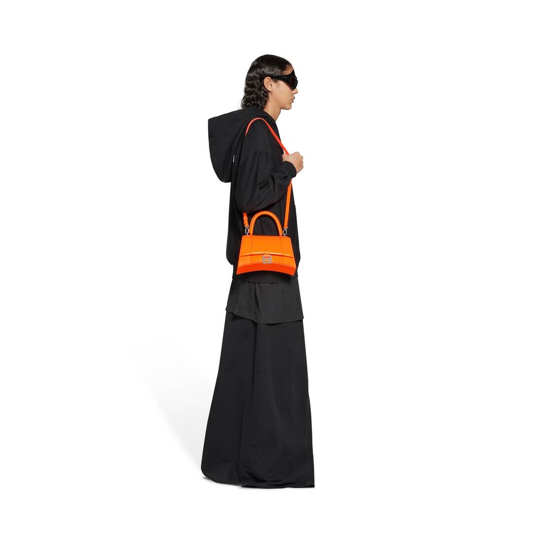 Women's Hourglass Small Handbag In Box in Fluo Orange - 3