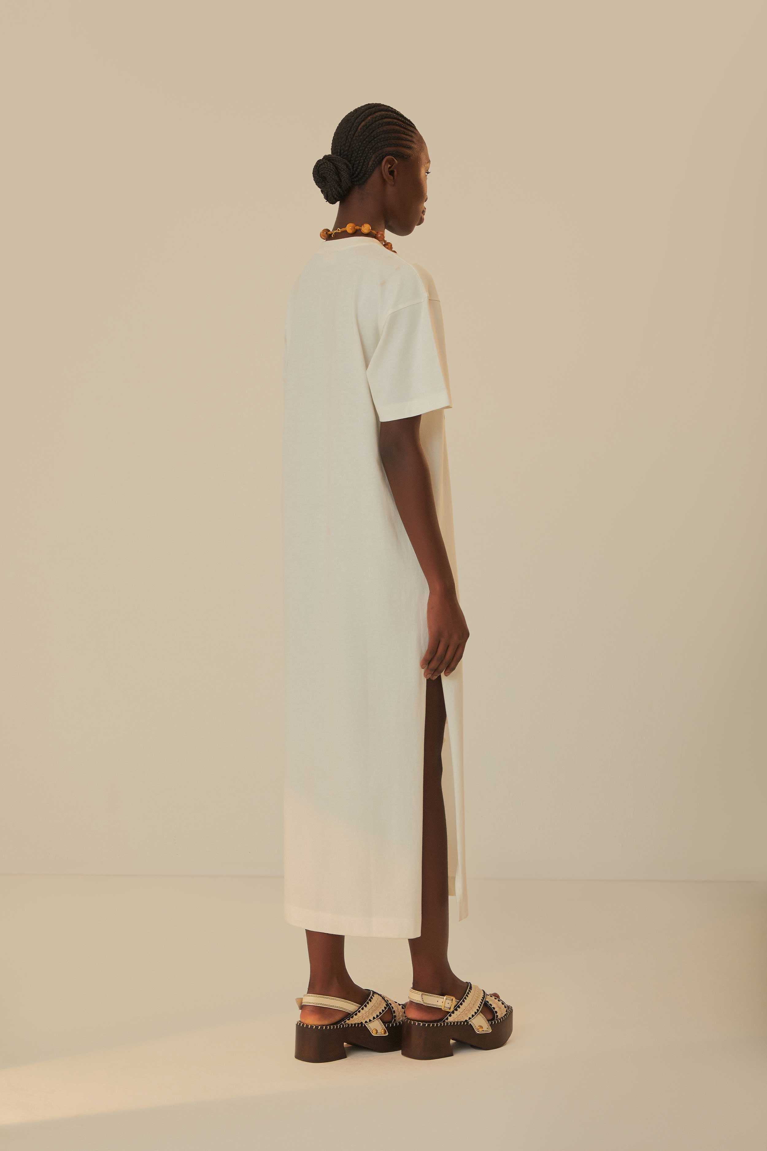 Off-White Tropical Organic Cotton T-Shirt Dress - 4