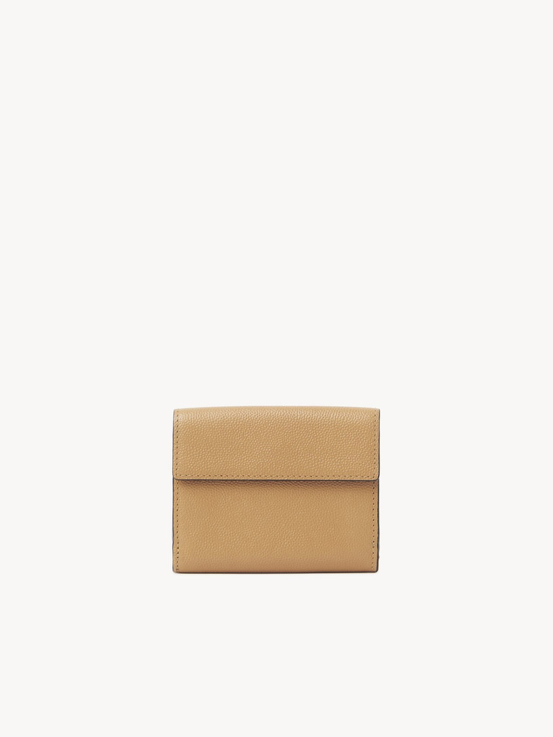 Chloé SMALL CHLOÉ CHARMS TRI-FOLD WALLET IN GRAINED LEATHER outlook