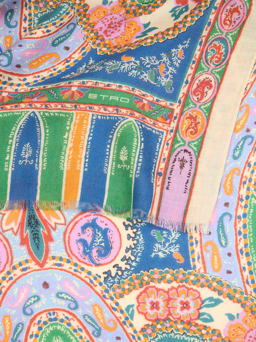 PAISLEY WOOL AND SILK SCARF - 3