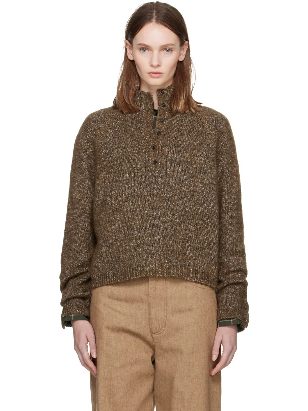 Khaki Melange Polo - 1