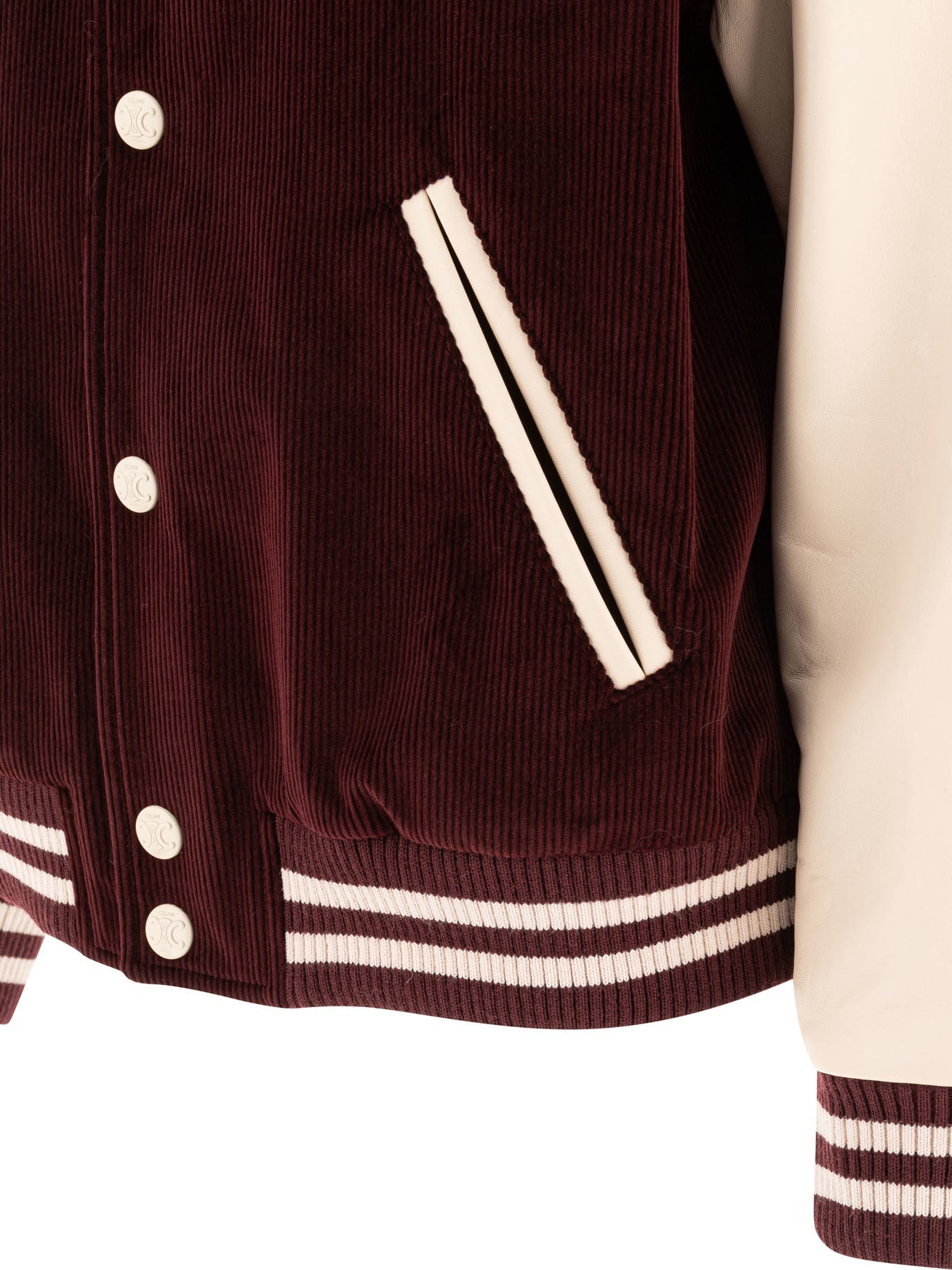 ジャケット CELINE  Teddy triomphe corduroy jacket with leather sleeves CELINE Teddy triomphe corduroy jacket with leather sleeves