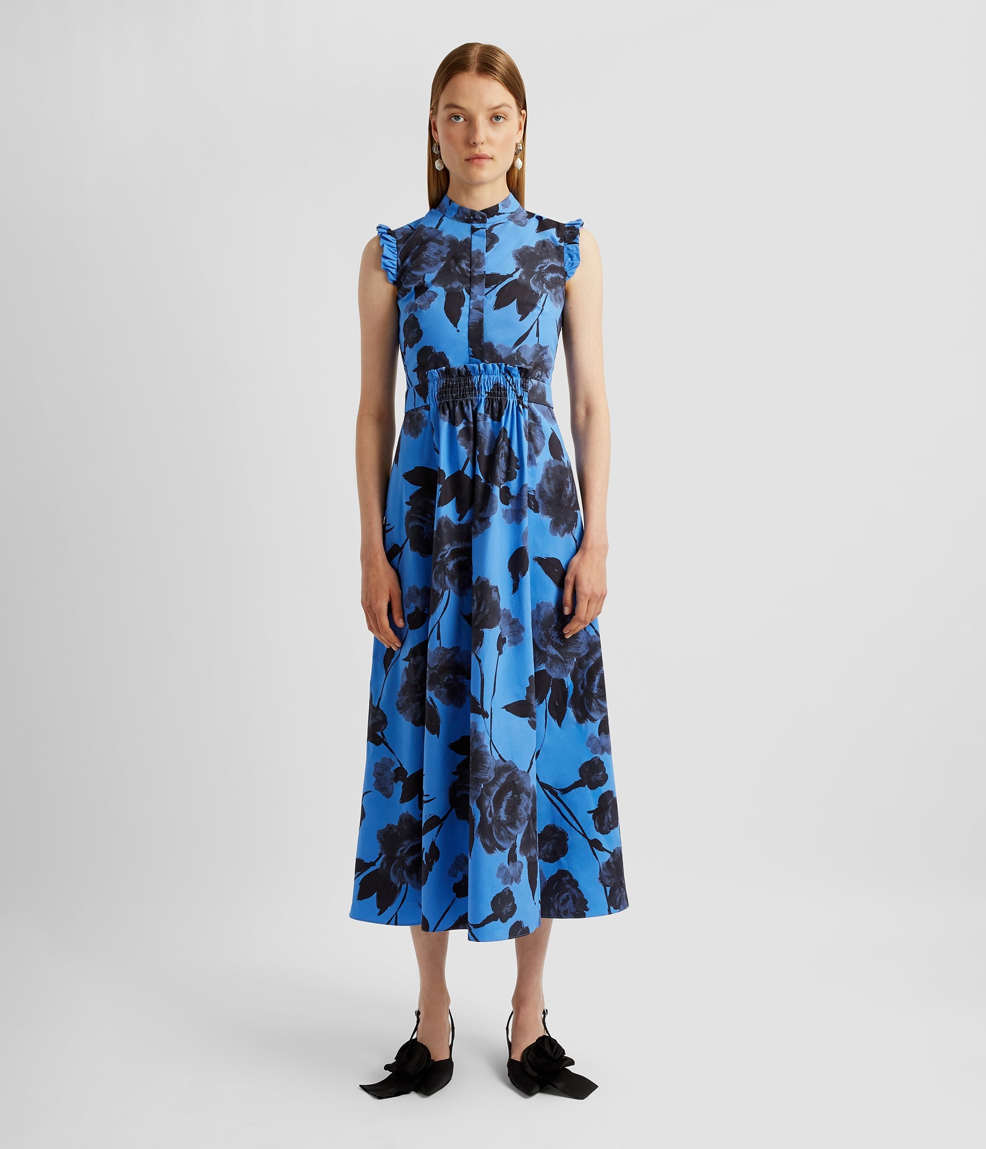 SLEEVELESS MIDI DRESS WITH FULL SKIRT - 2