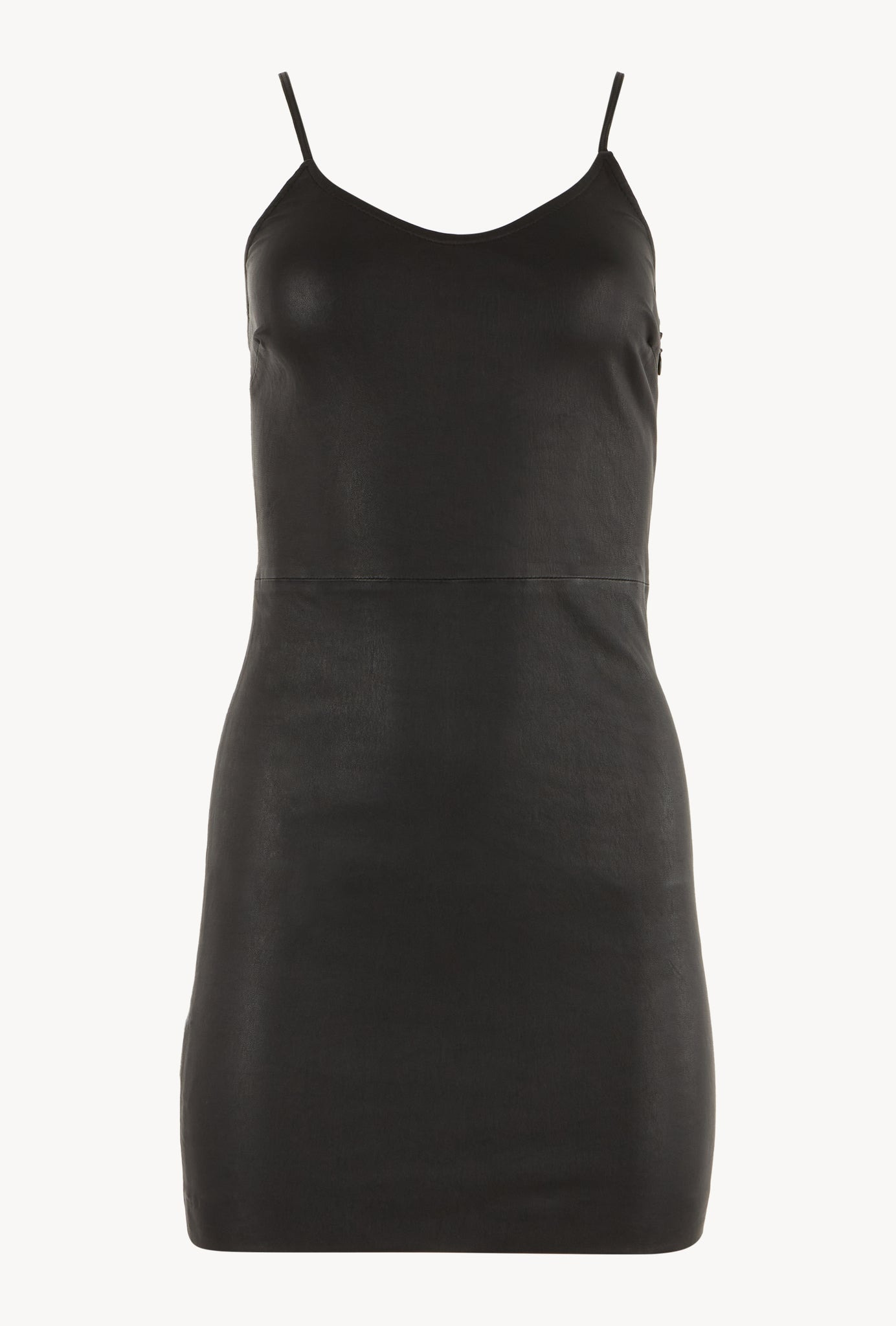 BLACK LEATHER MINI TANK DRESS - 8