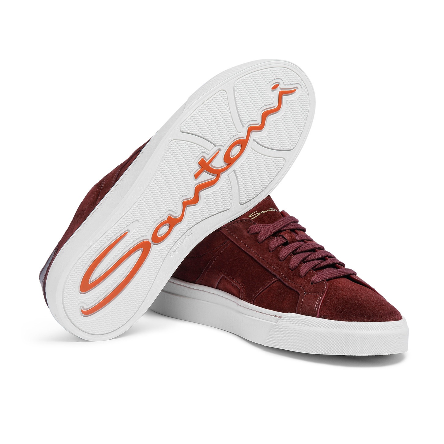 Men's burgundy suede Double Buckle Sneaker - 3