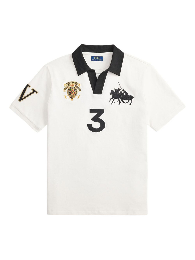 crest-embroidered T-shirt 1