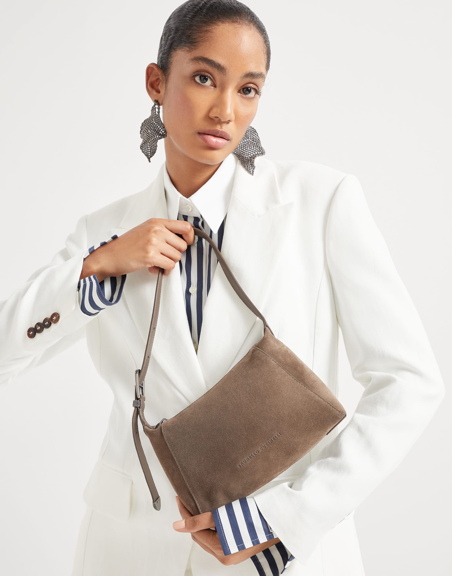 BC Duo shoulder bag in suede with monili - 4