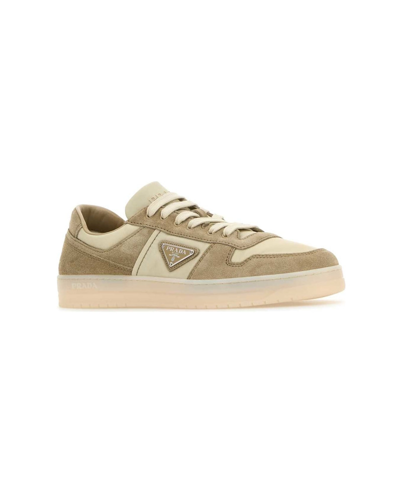 Prada Two-tone Canvas And Suede Downtown Sneakers outlook