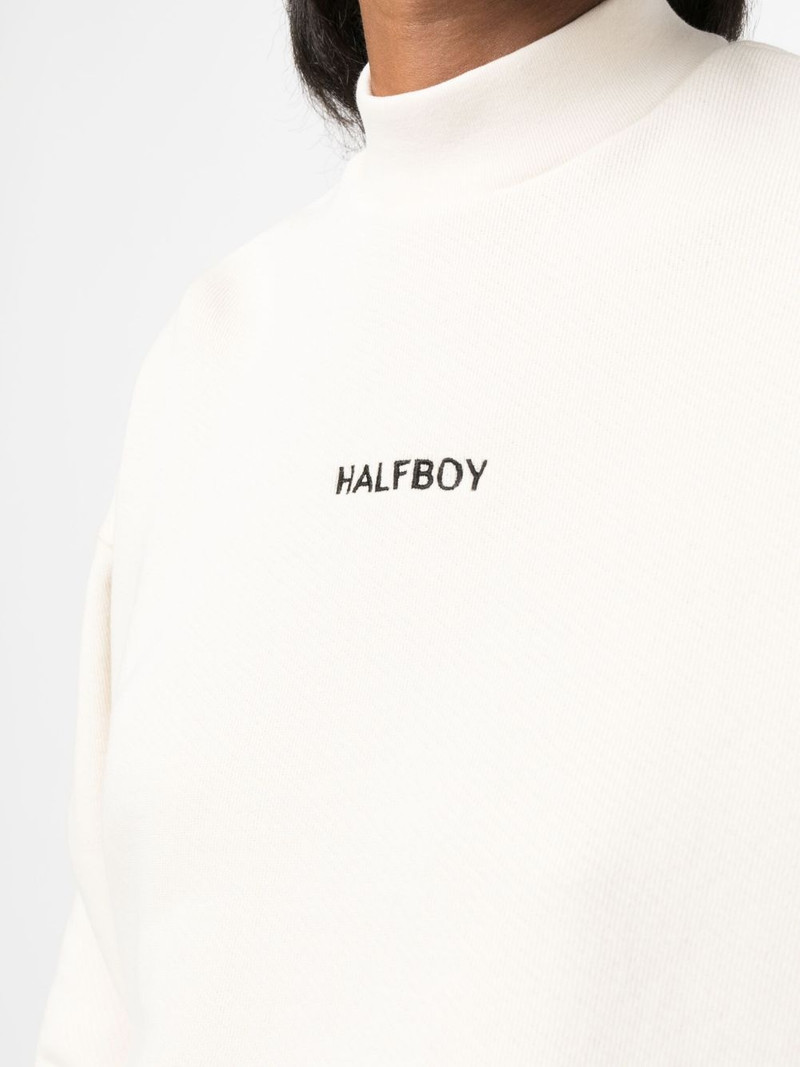logo-embroidered cropped sweatshirt 5