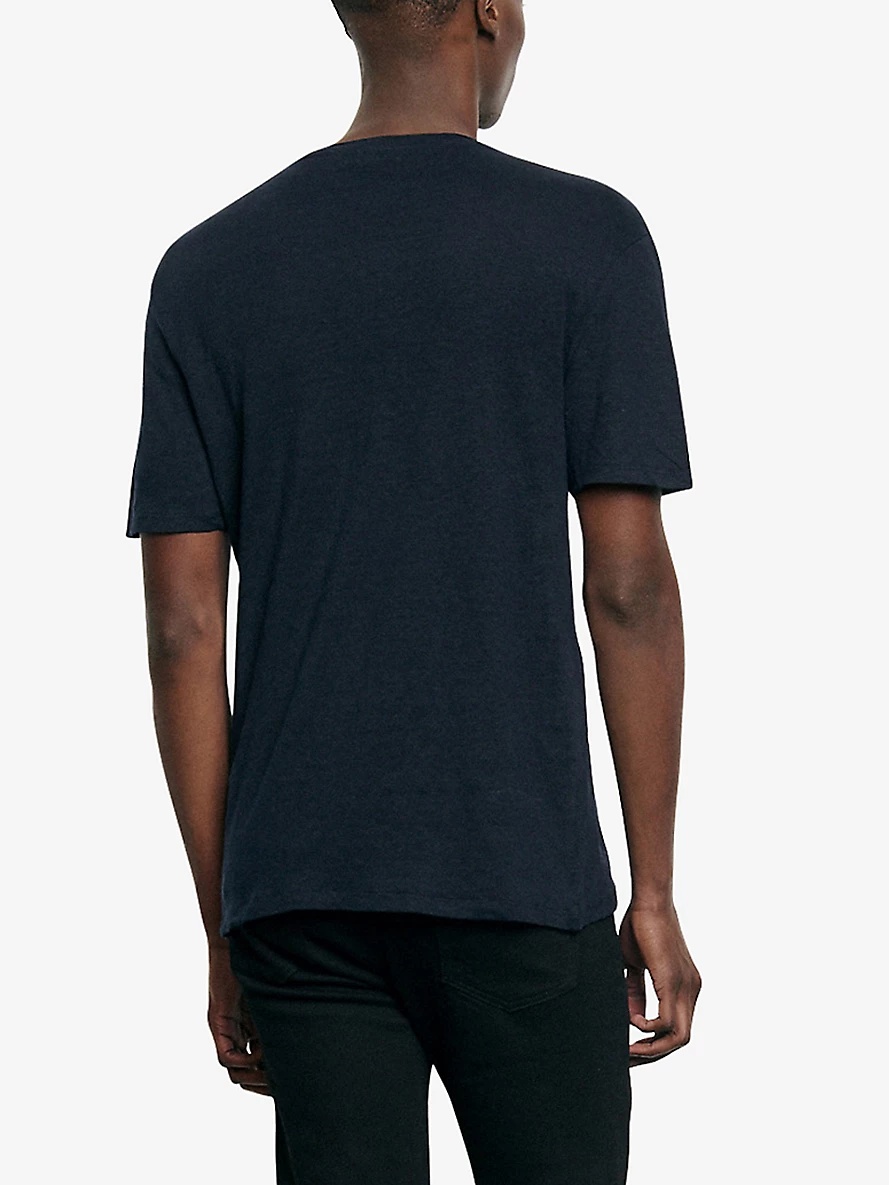 Crewneck linen-jersey T-shirt - 4