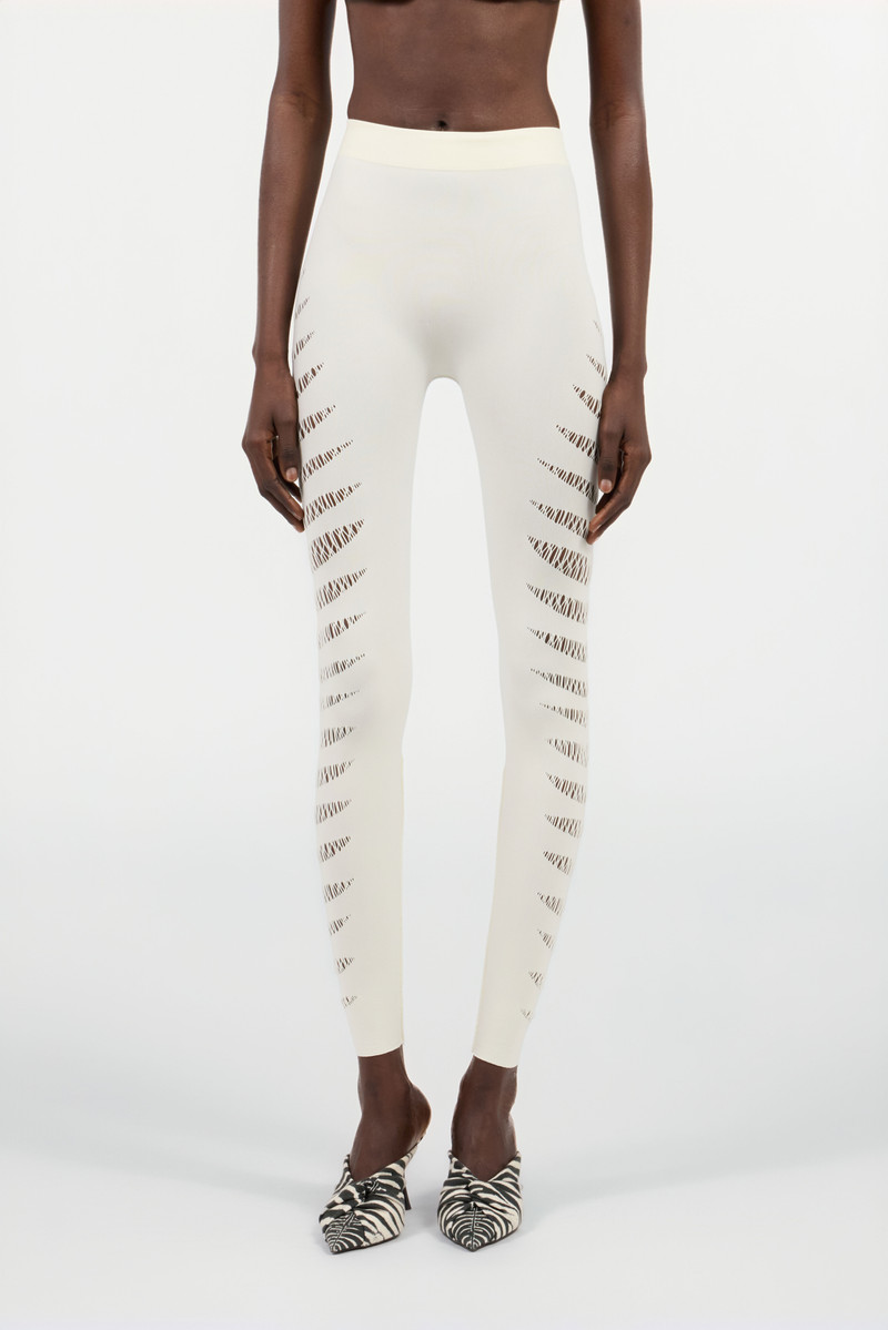 White Cut-Out Leggings 3