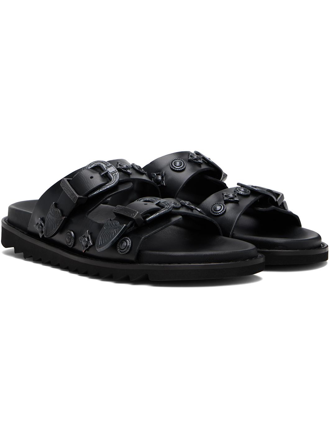 SSENSE Exclusive Black Buckle Sandals - 4