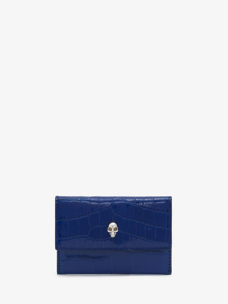 Skull Envelope Card Holder in Blue 1
