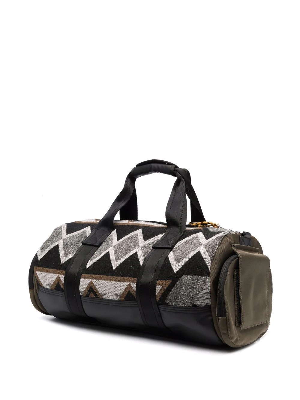 panelled-knit duffle bag - 3