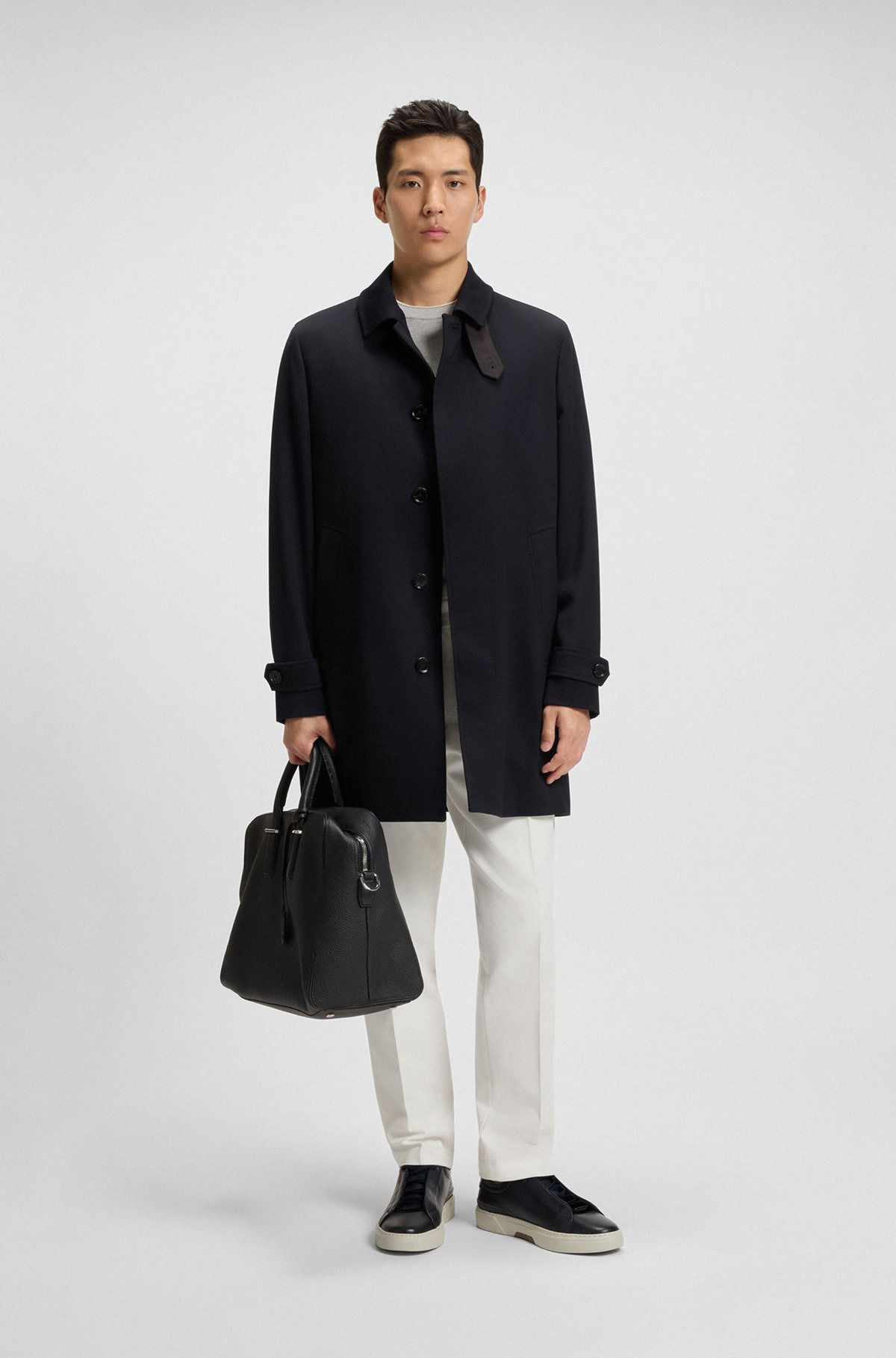 RELAXED-FIT WATER-REPELLENT COAT IN WOOL - 4