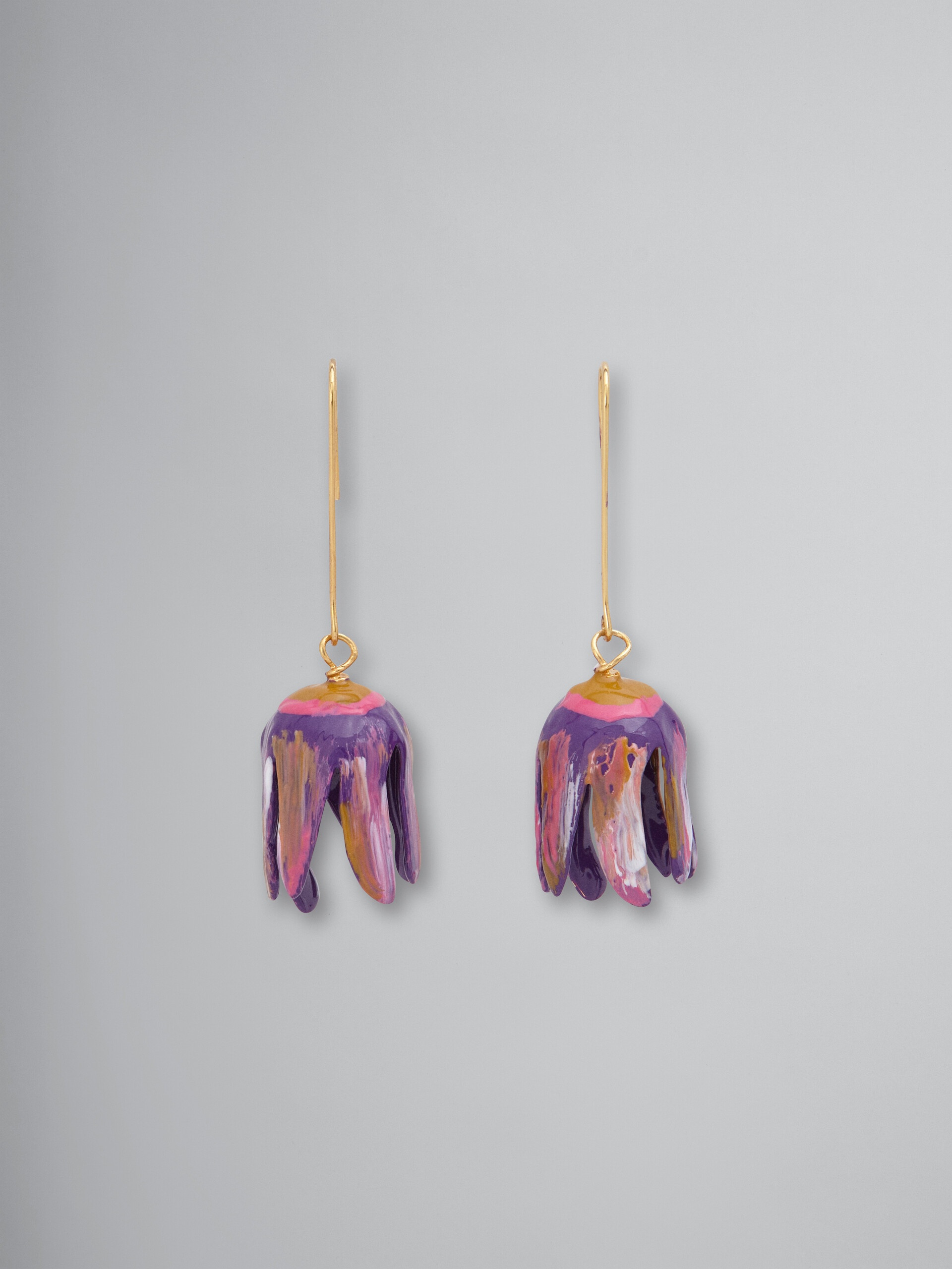 BRASS FLOWER FLORA HOOK EARRINGS - 1