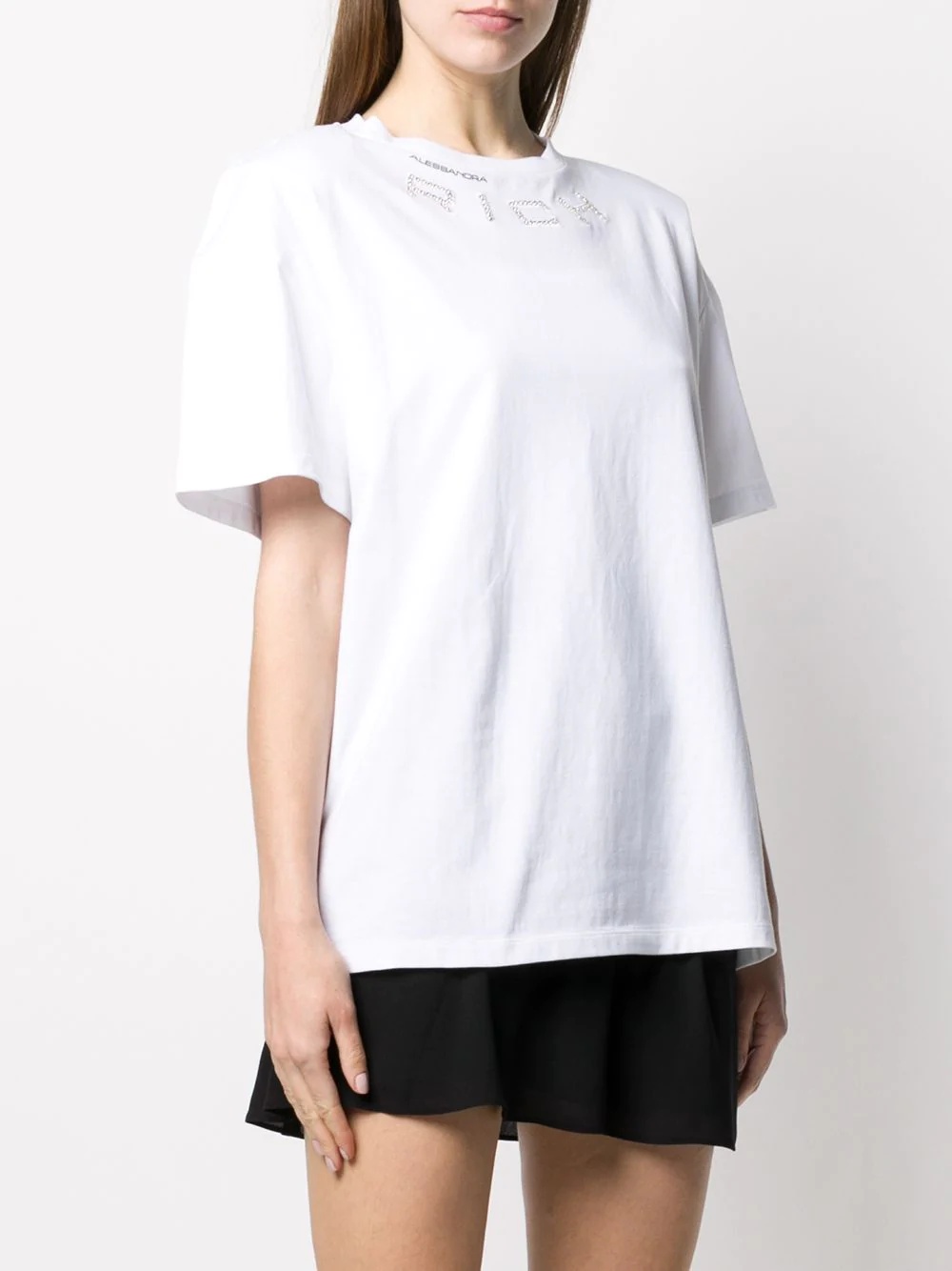 crystal embellished logo T-shirt - 3