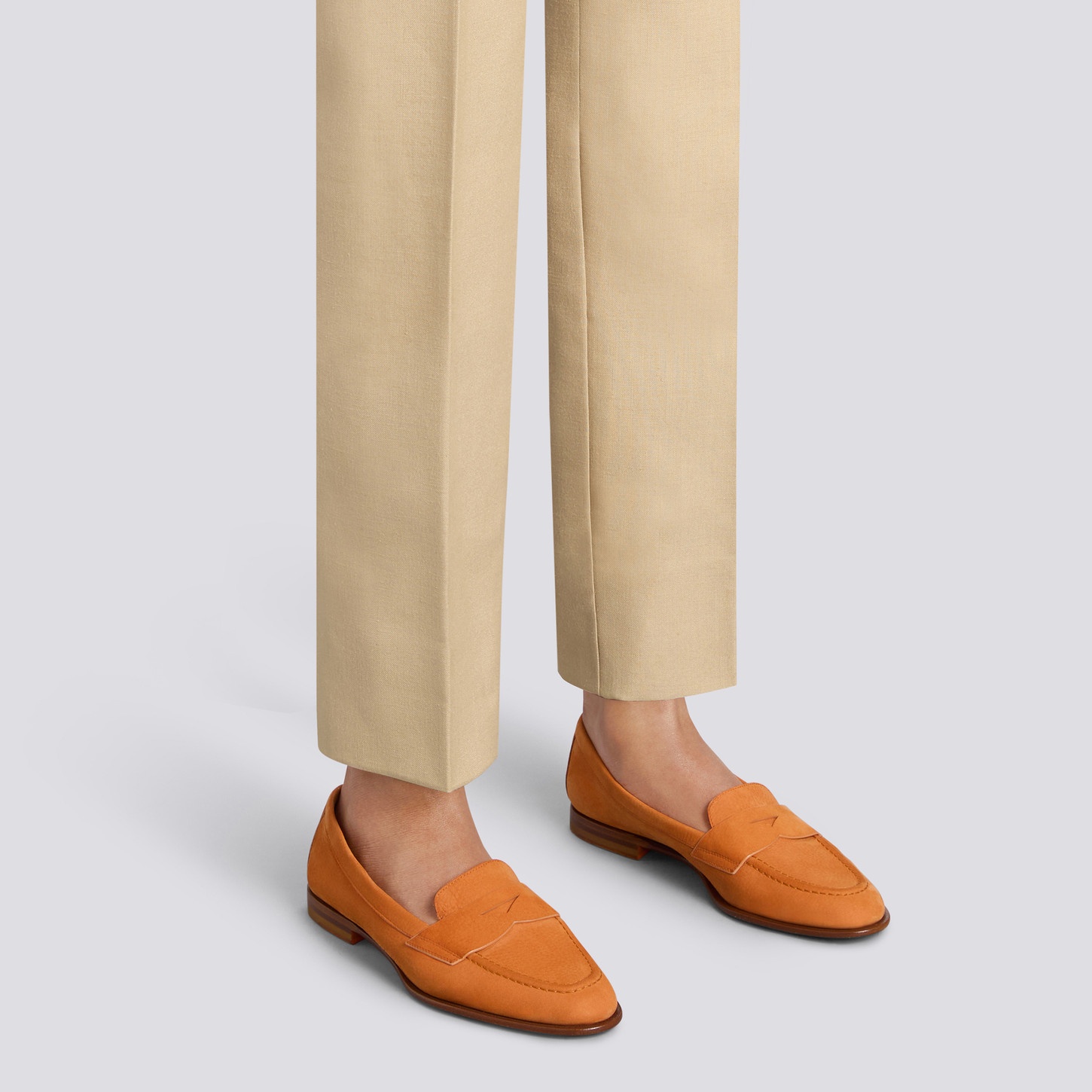Women's orange nubuck penny loafer - 2