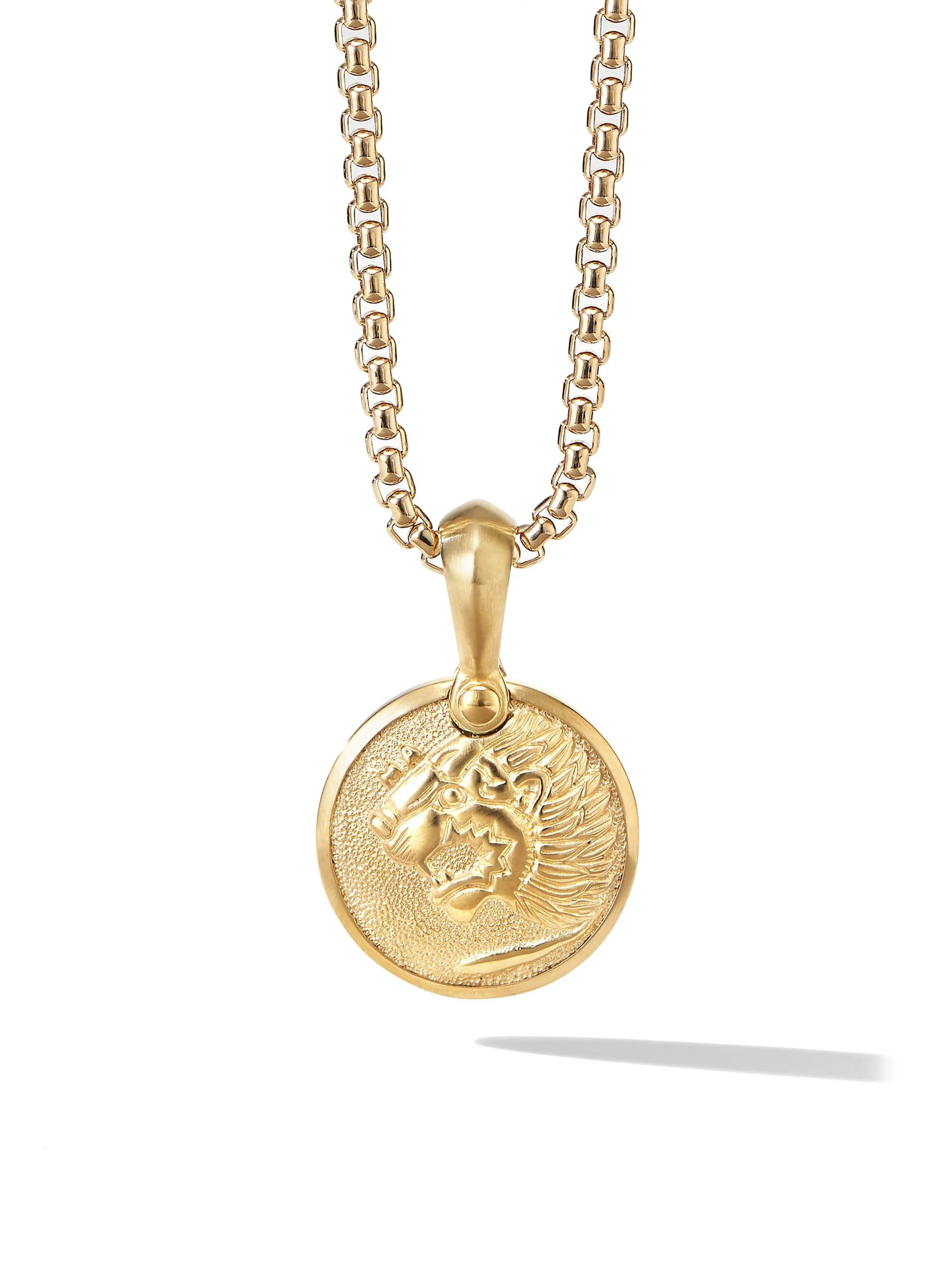 Men's Petrvs Lion Amulet in 18K Yellow Gold, 18.5MM - Gold - 1