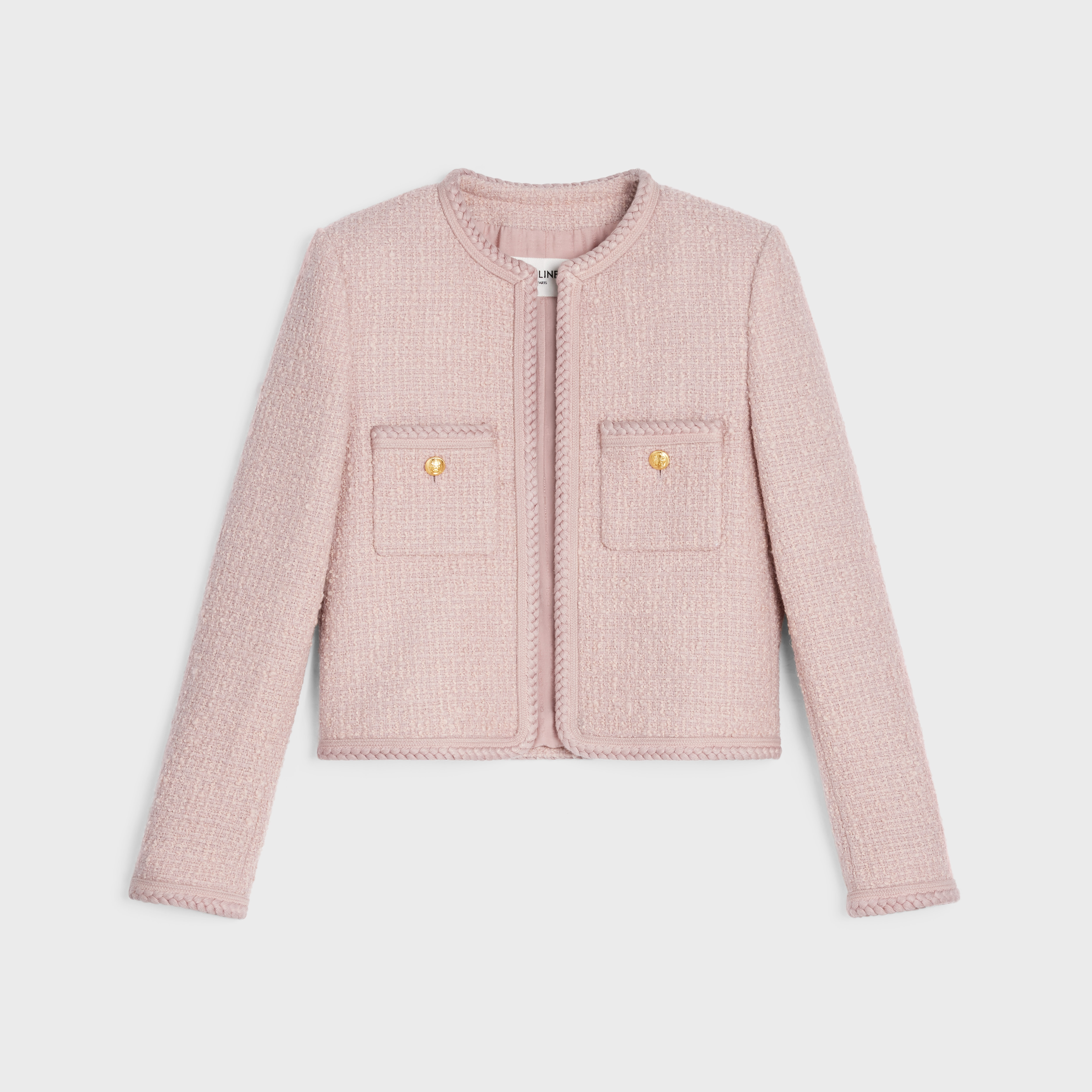 braided bouclé tweed cardigan - 1