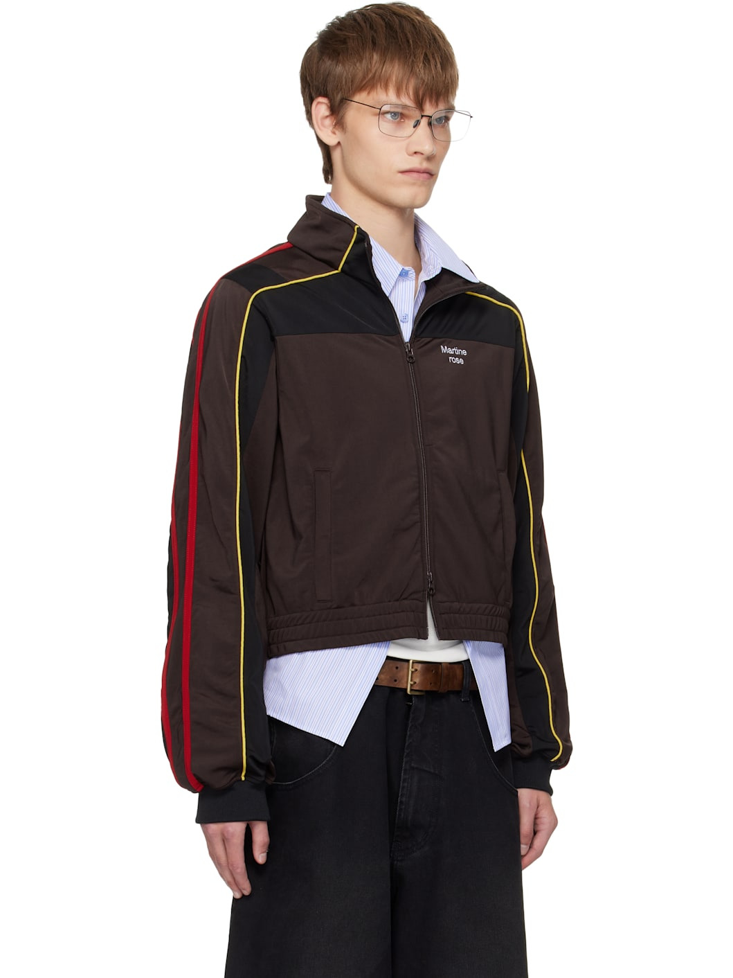 Brown Shrunken Track Jacket - 2