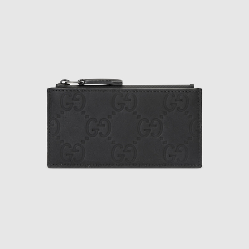 GG rubber-effect zip card case 1