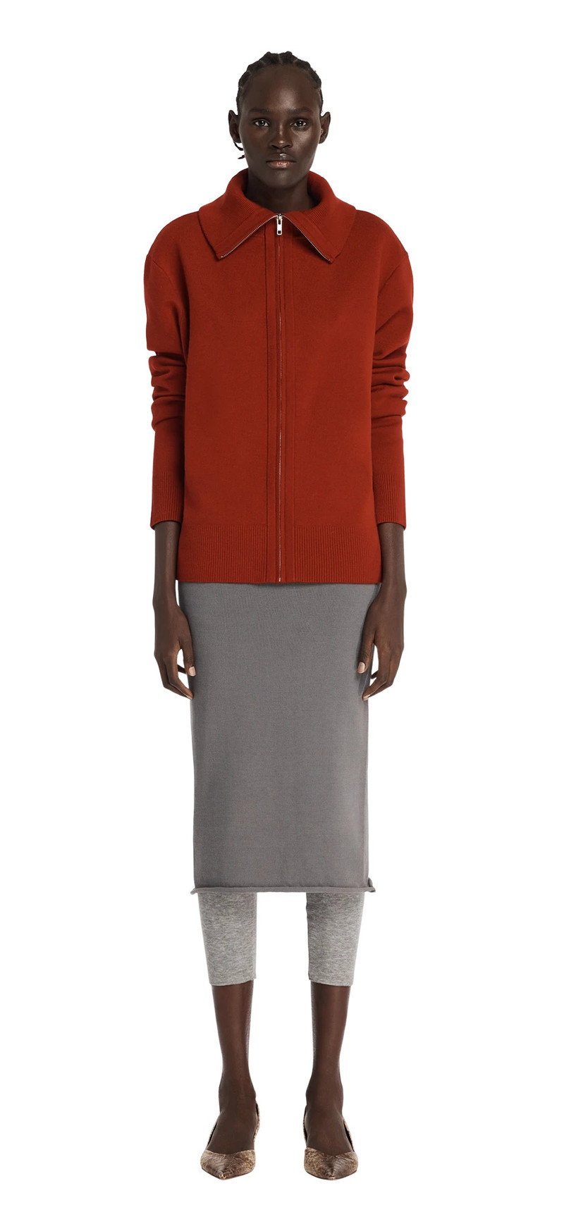 KNIT ZIP UP JACKET CHERRY 3