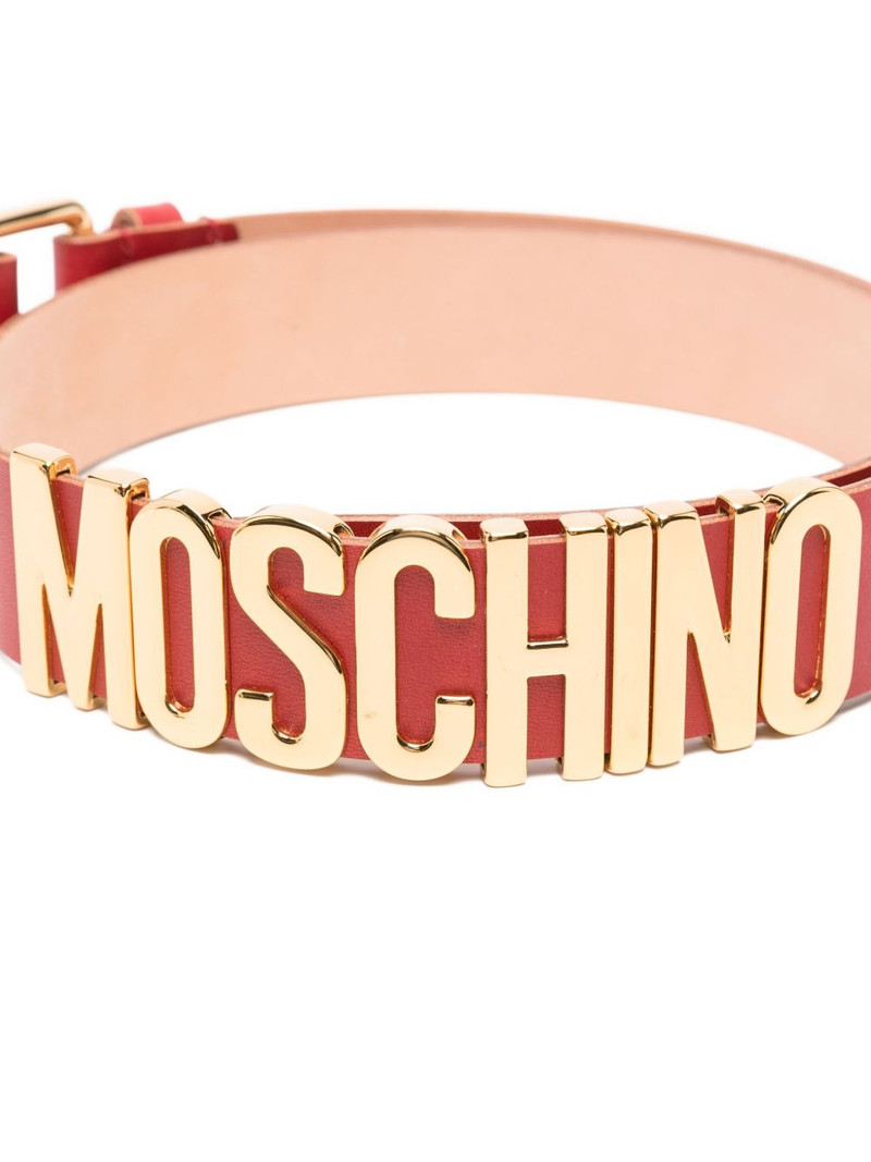 Moschino logo-plaque leather belt outlook
