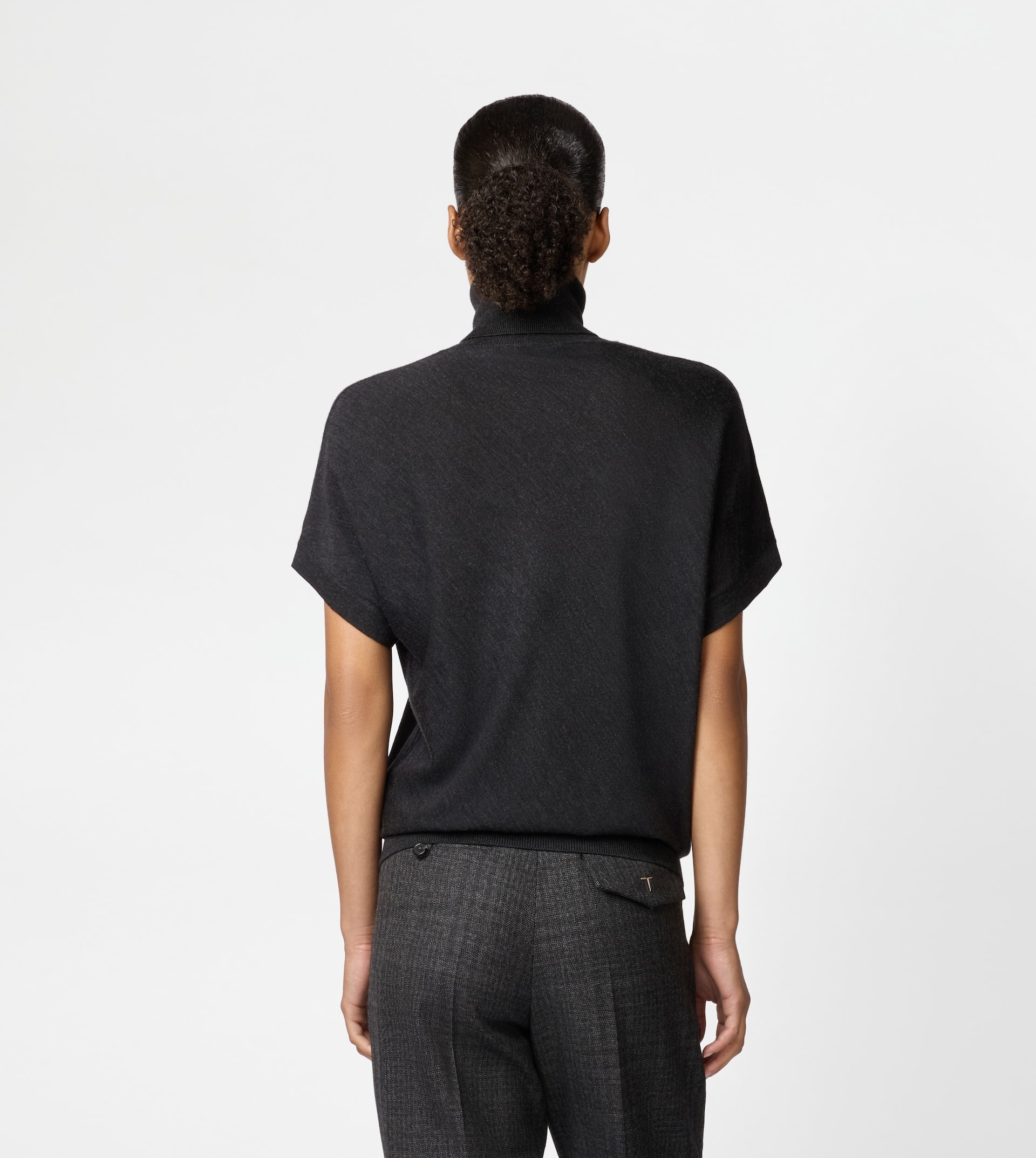 SILK BLEND TURTLENECK - GREY - 4